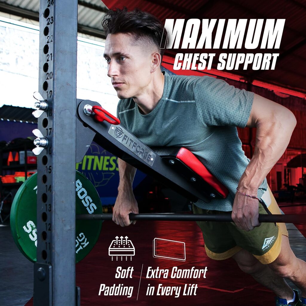 FAGUS H Chest Support Rack Attachment – Power Cage Seal Row Pad, 1 Hole 3x3 Steel