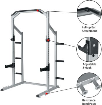 GDLF Power Rack Squat Stand Home Gym Strength Training Power Cage Weight Rack with Pull Up Attachment