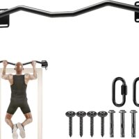 Kipika Heavy Duty Wall Mounted Doorway Pull Up Bar, Multifunctional Chin Up Bar, Portable Fitness Door Bar, Body Workout Home Gym System