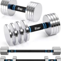 Northdeer 2.0 Upgraded Adjustable Steel Dumbbells, 40Lbs Free Weight Set with Connector, 2 in 1 Dumbbell Barbell Set, Home Gym Workout for Men and Women, Compatible with Version 1.0 Dumbbell Set