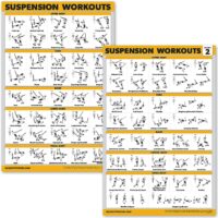 QuickFit 2 Pack Suspension Workout Posters - Volume 1 & 2 - Laminated Exercise Charts - 18" x 27" Vol. 1 & 2