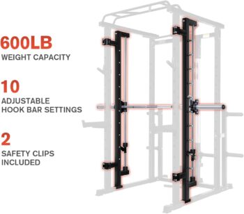 RitFit Multi-Function Smith Machine Power Cage, 1000LBS Power Rack and Packages with Optional Weight Bench, Olympic Barbell and Weight Plates Set, and More Strength Training Attachments, for Home Gym