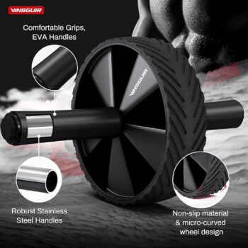 Vinsguir Ab Roller Wheel - Ab Workout Equipment for Difficult Abdominal & Core Strength Training, Home Gym Fitness Equipment, Exercise Wheel for Men Women