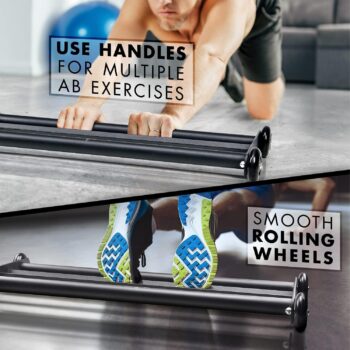 Yes4All Glute Ham Glider, Exercise Wheels for Home Gym Fitness