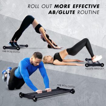 Yes4All Glute Ham Glider, Exercise Wheels for Home Gym Fitness