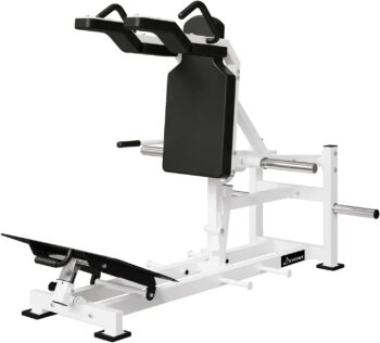 syedee Hack Squat Machine with Band Pegs, V Squat Machine with Adjustable Footboard, Plate Loaded Lower Body Special Leg Machine fit 2” Plate, 1000 Pounds Capacity Calf Raise Machine for Home Gym