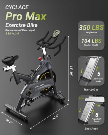 Cyclace PRO Magnetic Exercise Bike 003C 350lbs/003 330lbs/Indoor Cycling Bike Stationary Bike With Tablet Holder, Indoor Bike for Home Exercise