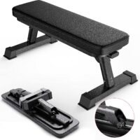 Finer Form Gym Quality Foldable Flat Bench forMulti-Purpose Weight Training and Ab Exercises. Perfect Foldaway Bench for Adjustable Dumbbells or an Adjustable Dumbbell Set. Upgrade Your Exercise Equipment Today With Our Convenient Workout Bench