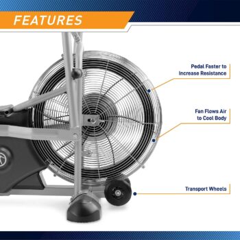 Marcy Air-Resistance Exercise Fan Bike With Dual Acction Handlebars
