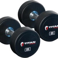 Titan Fitness 25 lb. Pair Round Urethane Dumbbells