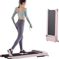 UMAY Walking Pad, Ultra Quiet Under Desk Treadmill, Portable Walking Treadmills for Home/Office, Small Treadmill with Remote Control, SPAX APP and LED Display, Space Saving, Installation-Free