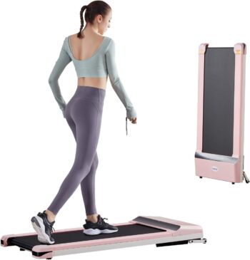 UMAY Walking Pad, Ultra Quiet Under Desk Treadmill, Portable Walking Treadmills for Home/Office, Small Treadmill with Remote Control, SPAX APP and LED Display, Space Saving, Installation-Free