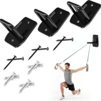 3PCS Resistance Band Wall Anchor, Workout Anchor Hook for Resistance Bands, Exercise Straps, Black Resistance Bands Anchor for Men/ Women Home Gym or Outdoor Arm Exercises, Squats, Strength Training