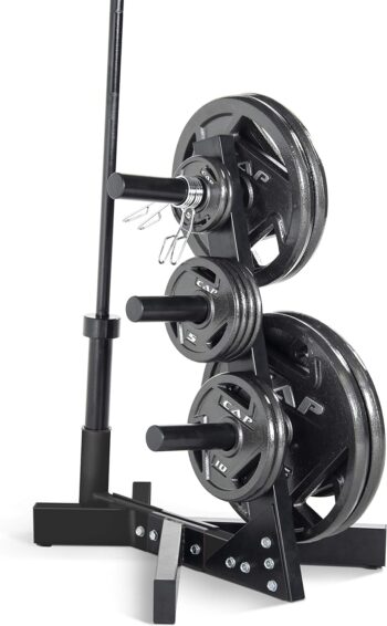 CAP Barbell Olympic Plate Tree Storage Rack, Multiple Colors