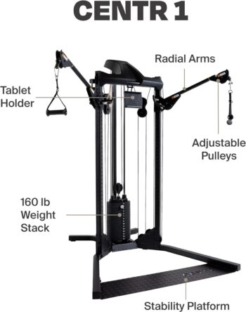 Centr 1 Home Gym Functional Trainer - Compact Home Workout Machine with Accessories - 2 x 165 lb Weight Stacks - Smooth Glide Cable Machine - Includes 3 Month Membership for Centr by Chris Hemsworth