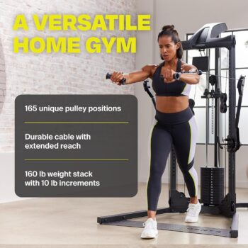 Centr 1 Home Gym Functional Trainer - Compact Home Workout Machine with Accessories - 2 x 165 lb Weight Stacks - Smooth Glide Cable Machine - Includes 3 Month Membership for Centr by Chris Hemsworth