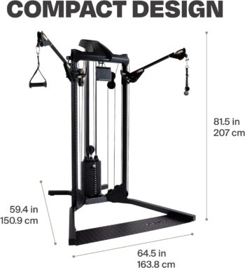 Centr 1 Home Gym Functional Trainer - Compact Home Workout Machine with Accessories - 2 x 165 lb Weight Stacks - Smooth Glide Cable Machine - Includes 3 Month Membership for Centr by Chris Hemsworth