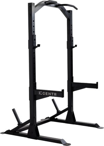 Centr Half Rack - 7 Gauge Steel Squat Rack with J-Hooks, Pull Up Bar & Weight Storage - Half Rack for Home Gym or Commercial Use - Includes 3 Month Membership for Centr By Chris Hemsworth