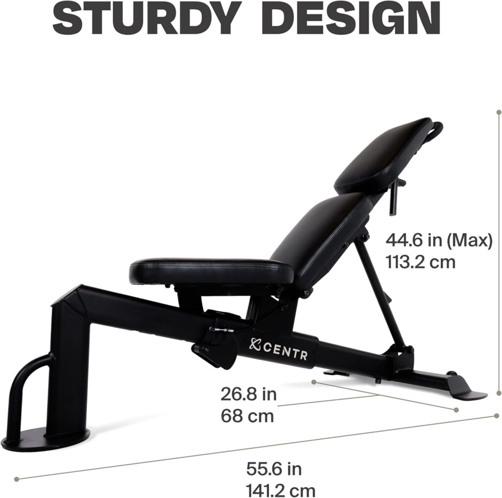 Centr Multi-Adjustable Workout Bench - Lays Flat - Decline/Incl...