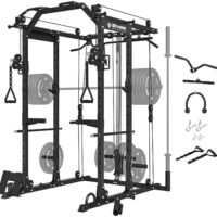 ER KANG Power Cage, PC06 1500LBS Power Rack with Cable Crossover System, Multi-Function Workout Cage, Strength Training Squat Rack Home Gym New