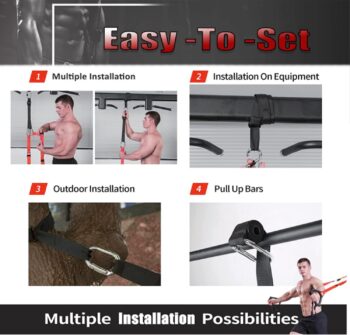 ADALT LION Bodyweight Resistance Training Straps, Complete Home Gym Fitness Trainer kit for Full-Body Workout, Included Door Anchor, Extension Strap, Fitness Guide