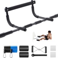 Ally Peaks Pull Up Bar for Doorway | Thickened Steel Max Limit 440 lbs Upper Body Fitness Workout Bar| Multi-Grip Strength for Doorway | Indoor Chin-Up Bar Fitness Trainer for Home Gym Portable