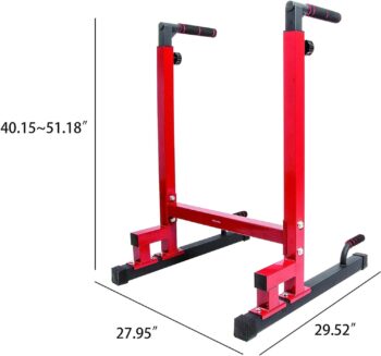 BalanceFrom Multi-Function Dip Stand Dip Station Dip bar with Improved Structure Design, 500-Pound Capacity