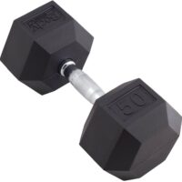 Body Sport Rubber Encased Hex Dumbbell Weight, Single – Dumbbells for Exercises – Strength Training Equipment – Home Gym Accessories – Weight Training