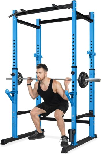 Bongkim Power Rack, Rack Cage for Weight Training, Adjustable Squat Stand Rack for Home Gym Equipment, Lifting Cage with 660lb Capacity