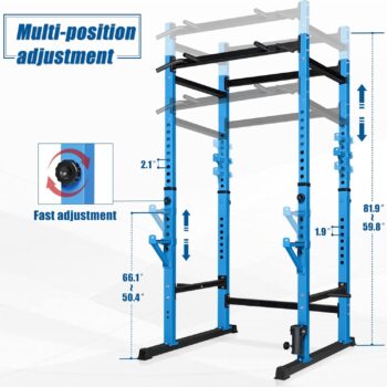 Bongkim Power Rack, Rack Cage for Weight Training, Adjustable Squat Stand Rack for Home Gym Equipment, Lifting Cage with 660lb Capacity