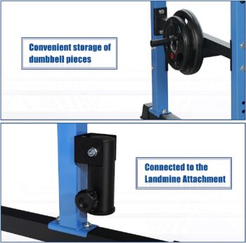 Bongkim Power Rack, Rack Cage for Weight Training, Adjustable Squat Stand Rack for Home Gym Equipment, Lifting Cage with 660lb Capacity