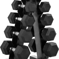CAP Barbell 150 LB Dumbbell Set with Rack, Color Series