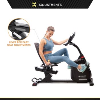 Circuit Fitness Recumbent Magnetic Exercise Bike with 15 Workout Programs, LCD and Heart Rate Monitor