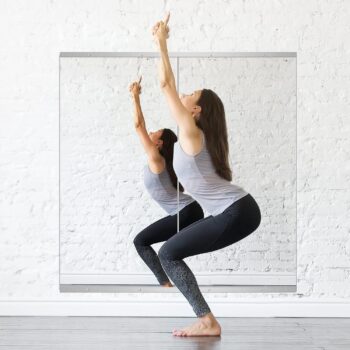 Delma Home Gym Mirror, 48''x24''x2PCS, Large Full Body Mirror for Yoga, Glass Frameless Mirror for Wall Mounted, Wall Mirror for Home Gym, Garage, Bedroom, Bathroom (Glass - 48''x24'' - 2PCS)