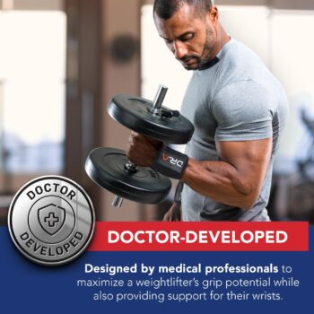 Doctor-Developed Gym Wrist Wraps/Lifting Wrist Straps for Weightlifting, Heavy Duty Gym Straps With Thumb Loops, Wrist Wraps for Working Out & Protection, Weight Lifting Wrist Wraps For Men & Women