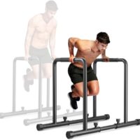 Dripex 1100lbs Adjustable Dip Bar Heavy Duty Steel Dip Station, Home Dip Stand with Two Safety Connectors, Parallel Bars Dip Equipment for Calisthenics, Strength Training