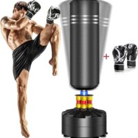 Dripex Freestanding Punching Bag- Heavy Boxing Bag with Stand for Adult Youth - Men Women Standing Kickboxing Bags with/Without Gloves for Home Gym MMA Boxing Training