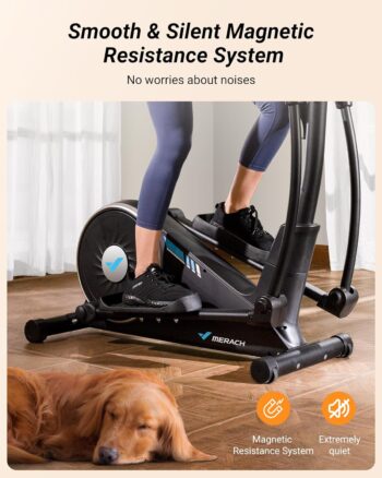 Elliptical Machine Cross Trainer with Optional Exclusive MERACH App, Doubled HED Drive System Elliptical Training Machines for Home Use, 16-Level Magnetic/Electromagnetic Resistance, E09