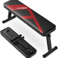 FLYBIRD Flat Bench, Foldable Flat Weight Bench Easy Assembly for Strength Training Bench Press, 600/1000 LBS 2 Versions