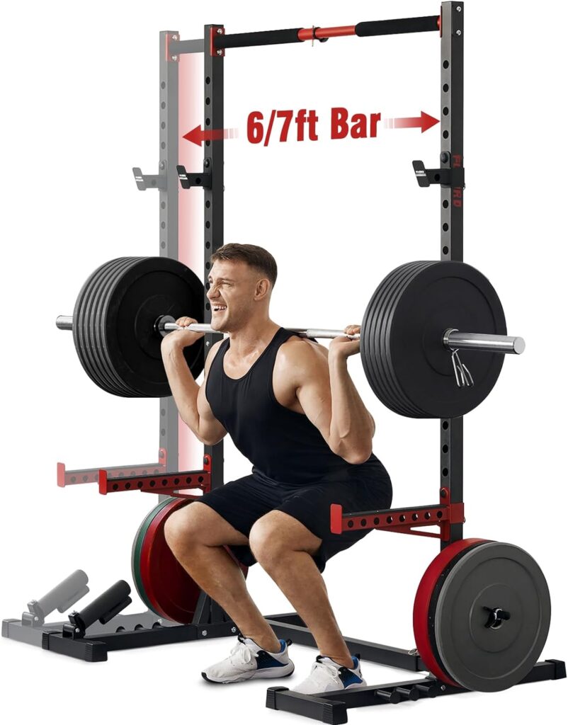 FLYBIRD Squat Rack with Pull-Up Bar, Adjustable Multi-Function...