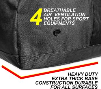 Fitdom 130L 36" Heavy Duty Extra Large Sports Gym Equipment Travel Duffle Bag W/Adjustable Shoulder & Compression Straps. Perfect for Soccer Baseball Basketball Hockey Football & Team Coaches & More