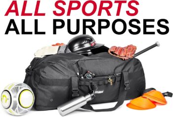 Fitdom 130L 36" Heavy Duty Extra Large Sports Gym Equipment Travel Duffle Bag W/Adjustable Shoulder & Compression Straps. Perfect for Soccer Baseball Basketball Hockey Football & Team Coaches & More