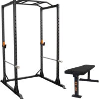 GRIND FITNESS Alpha3000 Power Rack, Squat Rack with Rubber Protected J-Cups, Silver Spotter Arms, 2x2 Uprights, Textured Multi-Grip Pull Up Bar, Heavy Duty J-Cups