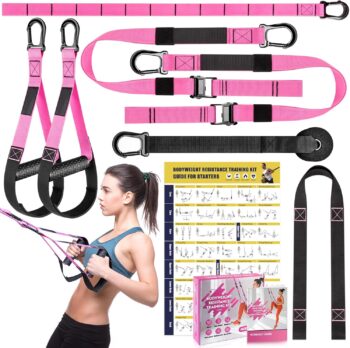 Home Resistance Training Kit, Resistance Trainer Exercise Straps with Handles, Door Anchor and Carrying Bag for Home Gym, Bodyweight Resistance Workout Straps for Indoor & Outdoor