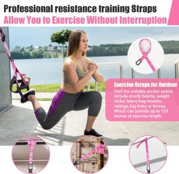 Home Resistance Training Kit, Resistance Trainer Exercise Straps with Handles, Door Anchor and Carrying Bag for Home Gym, Bodyweight Resistance Workout Straps for Indoor & Outdoor