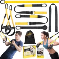 Home Resistance Training Kit, Resistance Trainer Exercise Straps with Handles, Door Anchor and Carrying Bag for Home Gym, Bodyweight Resistance Workout Straps for Indoor & Outdoor