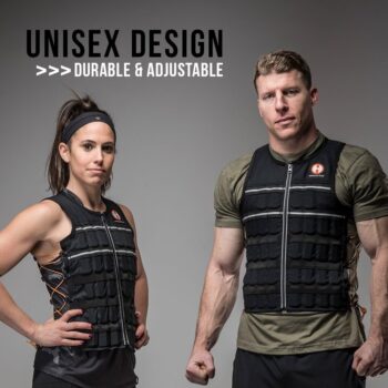 Hyperwear Hyper Vest ELITE Fully Adjustable Weight Vest - Stretch CORDURA® Fabric Zipper Thin Steel Weights - Weighted Vests for Running, Strength, Endurance, Walking - Sizes S, M, L, XL