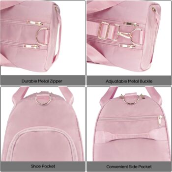 ICEIVY Gym Duffle Bag Dry Wet Separated Gym Bag Sport Duffle Bag Training Handbag Yoga bag with Extra Drawstring Backpack (pink) Large