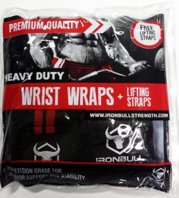 Iron Bull Strength Wrist Wraps & Lifting Straps Combo