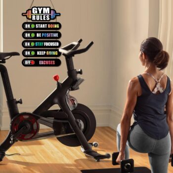 KAIRNE Home Gym Rules Decor,Workout Motivational Quote Wooden Plaque,Exercise Posters,Fitness Room Door Sign for Man Cave,Bar Pub,Garage Gym Sign Hanging Outdoor Wooden Plaque(12X2.3x5+12x4.7x1 inch)